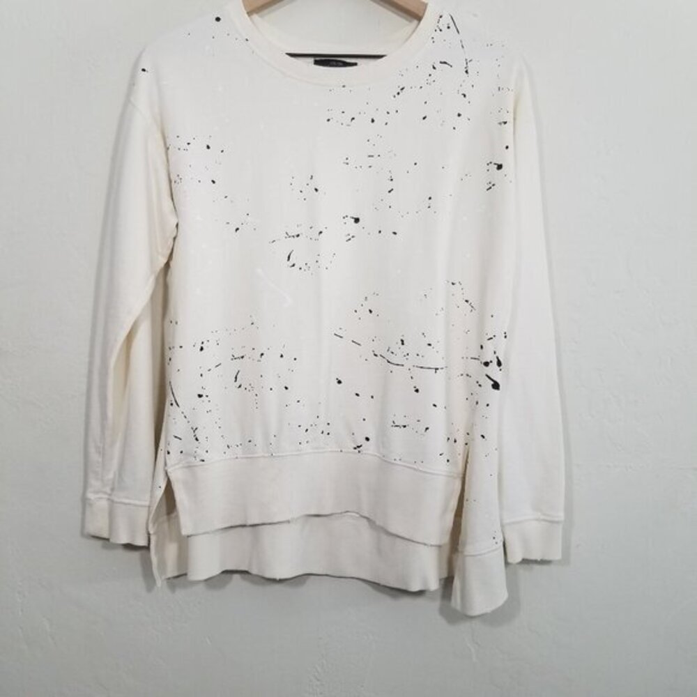 Joe's Collection Mackenzie Paint Sweatshirt High -Low Pullover Long Sleeve XS